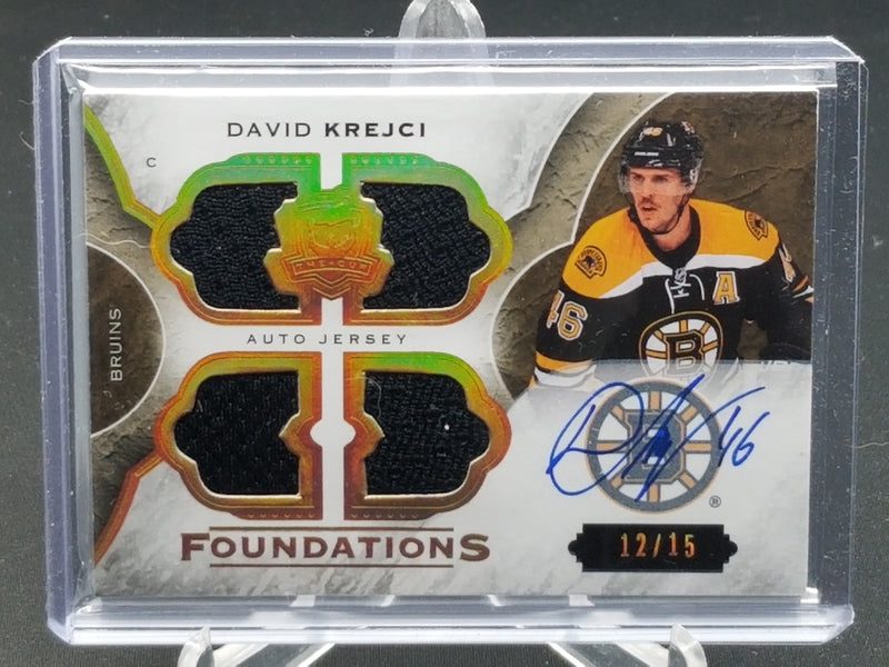 2015 UPPER DECK THE CUP - FOUNDATIONS - D. KREJCI - #CF-DK - #'D/15 - QUAD RELIC - AUTOGRAPH