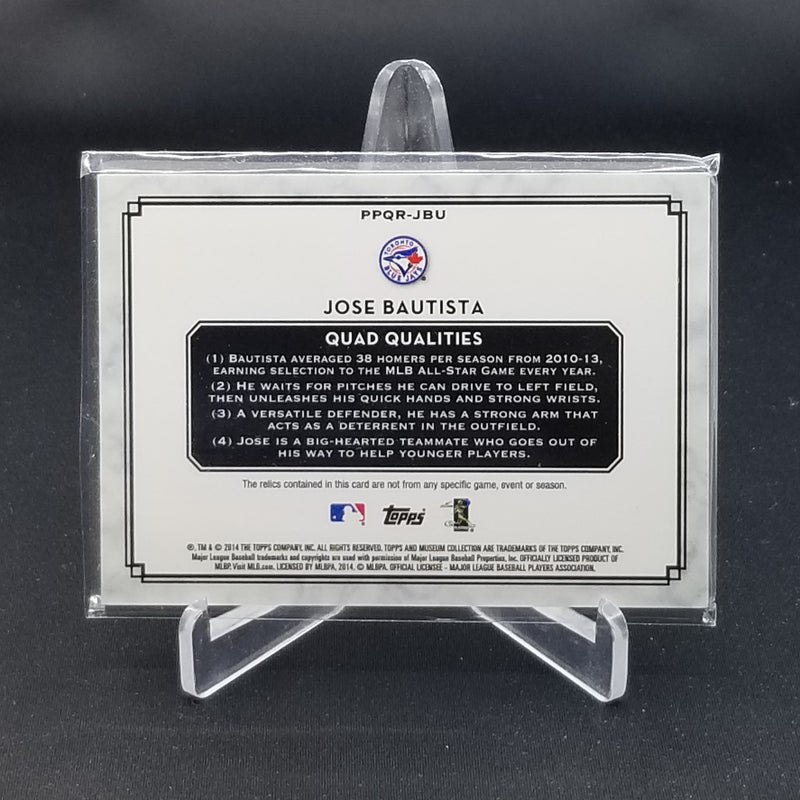2014 TOPPS MUSEUM COLLECTION - PRIMARY PIECES - J. BAUTISTA - #PPQR-JBU - #'D/75 - QUAD RELIC