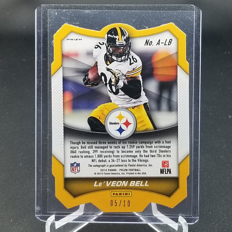 2014 PANINI PRIZM - DIE CUT GOLD - L. BELL - #A-LB - #'D/10 - AUTOGRAPH