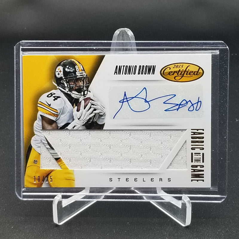 2015 PANINI CERTIFIED - FABRIC OF THE GAME - A. BROWN - #FOTG-AB - #'D/25 - RELIC - AUTOGRAPH