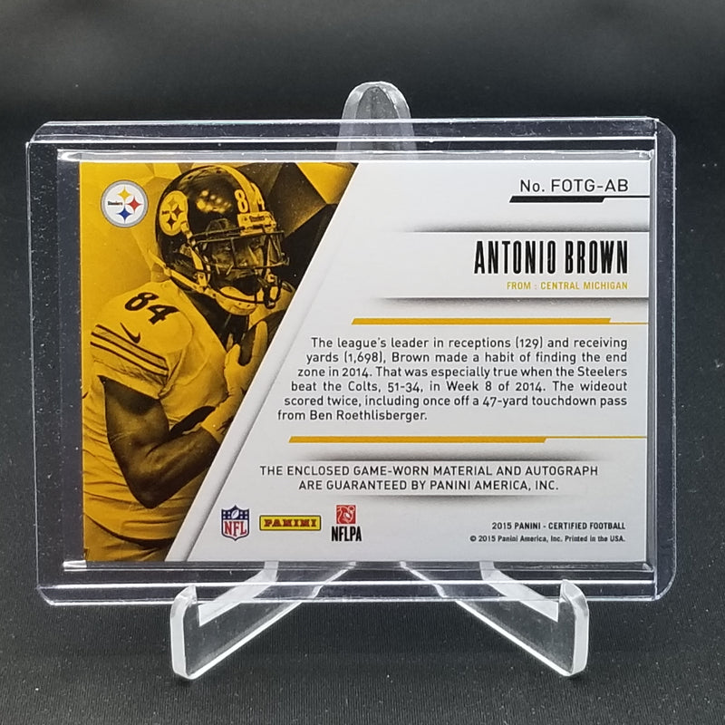 2015 PANINI CERTIFIED - FABRIC OF THE GAME - A. BROWN - #FOTG-AB - #'D/25 - RELIC - AUTOGRAPH