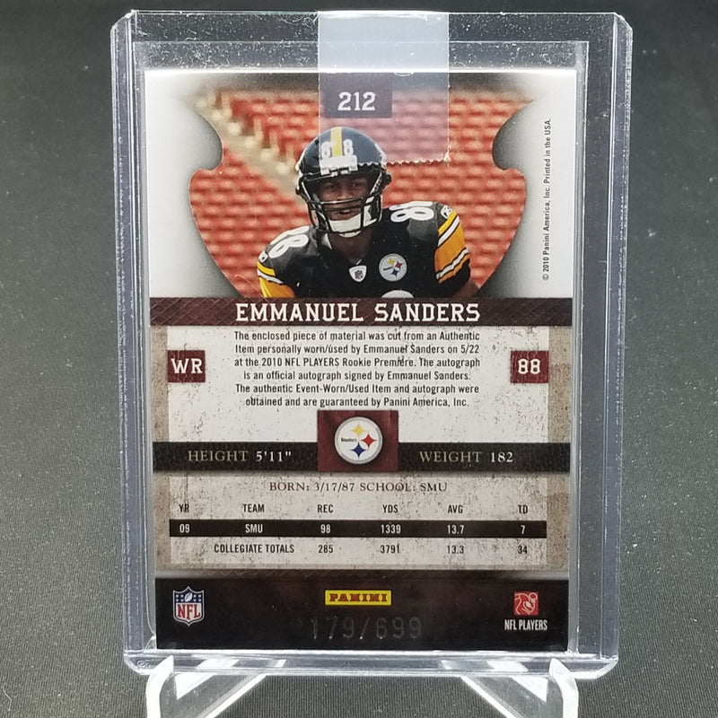 2010 PANINI PLATES & PATCHES - E. SANDERS - #212 - #'D/699 - RELIC - AUTOGRAPH - RC