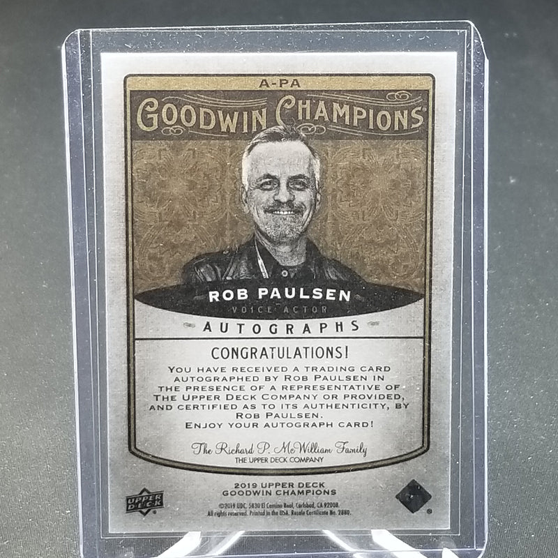 2019 UPPER DECK GOODWIN CHAMPIONS - R. PAULSEN - #A-PA - #'D/25 - AUTOGRAPH