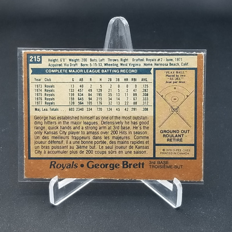 1978 O-PEE-CHEE - ROYALS - G. BRETT -