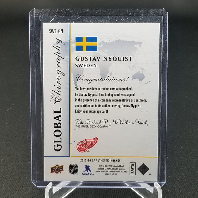 2015 UPPER DECK SP AUTHENTIC - GLOBAL CHIROGRAPHY - G. NYQUIST -