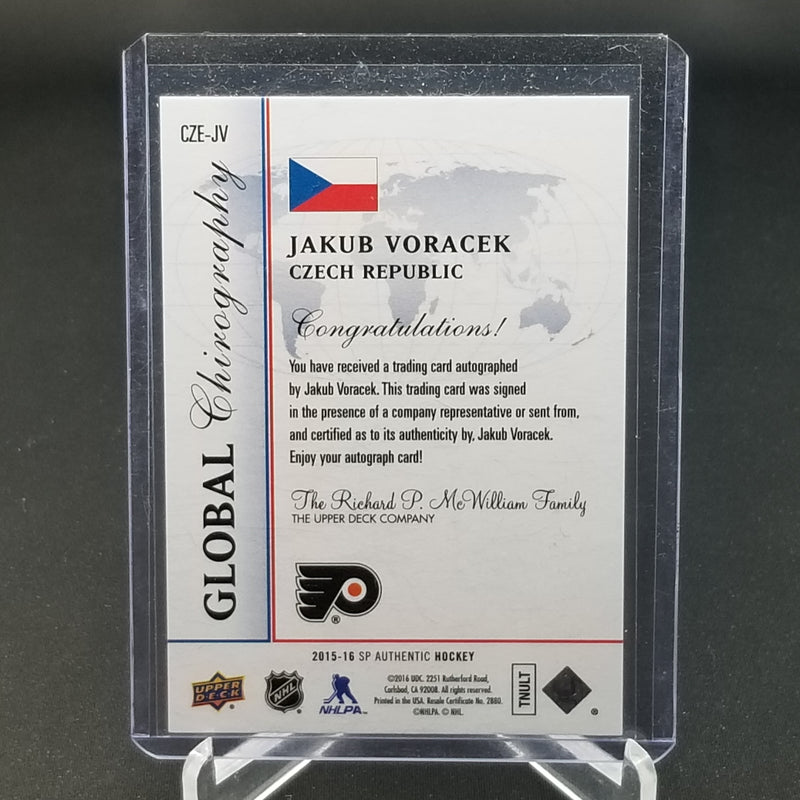 2015 UPPER DECK SP AUTHENTIC - GLOBAL CHIROGRAPHY - J. VORACEK -