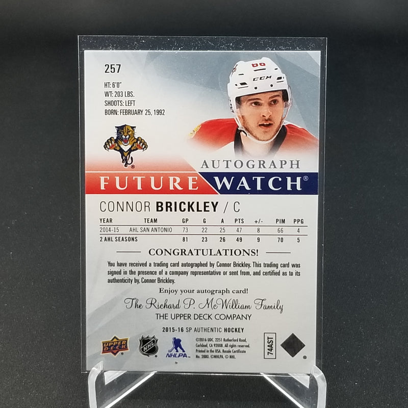 2015 UPPER DECK SP AUTHENTIC - FUTURE WATCH AUTO - C. BRICKLEY - #257 - #'D/999 - AUTOGRAPH - RC