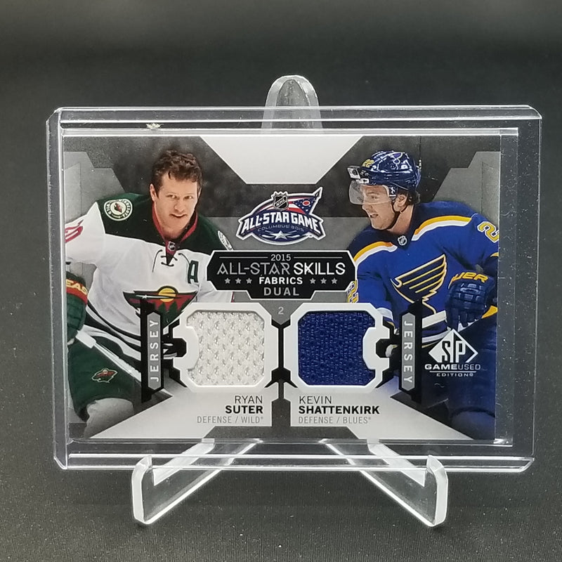 2015 UPPER DECK SP GAME USED - ALL STAR SKILLS FABRICS - R. SUTER / K. SHATTENKIRK -