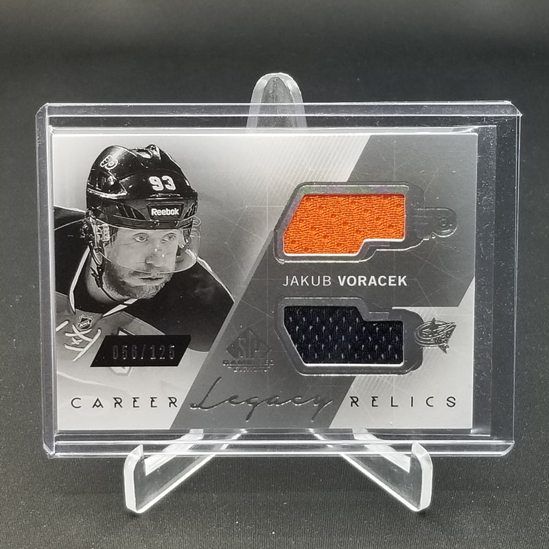 2015 UPPER DECK SP GAME USED - CAREER LEGACY RELICS - J. VORACEK - #CL-JV - #'D/125 - DUAL RELIC