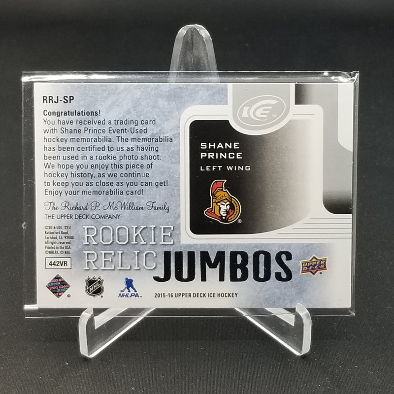 2015 UPPER DECK ICE - ROOKIE RELIC JUMBOS - S. PRINCE - #RRJ-SP - #'D/299 - RELIC - RC