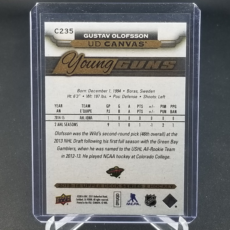2015 UPPER DECK SERIES TWO - UD CANVAS - YOUNG GUNS - G. OLOFSSON -
