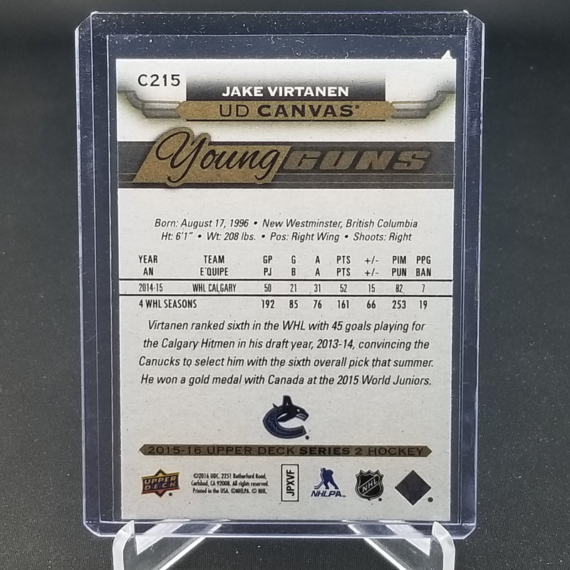 2015 UPPER DECK SERIES TWO - UD CANVAS - YOUNG GUNS - J. VIRTANEN -