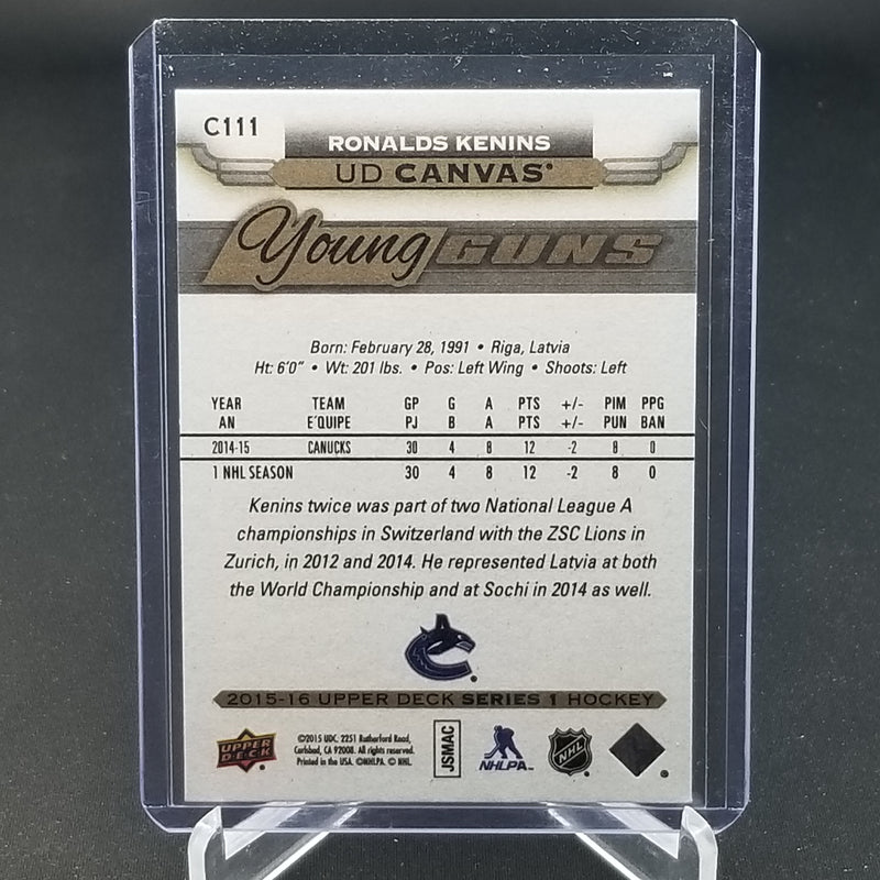 2015 UPPER DECK SERIES ONE - UD CANVAS - YOUNG GUNS - R. KENINS -