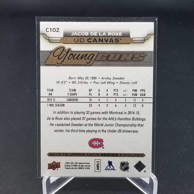2015 UPPER DECK SERIES ONE - UD CANVAS - YOUNG GUNS - J. DE LA ROSE -