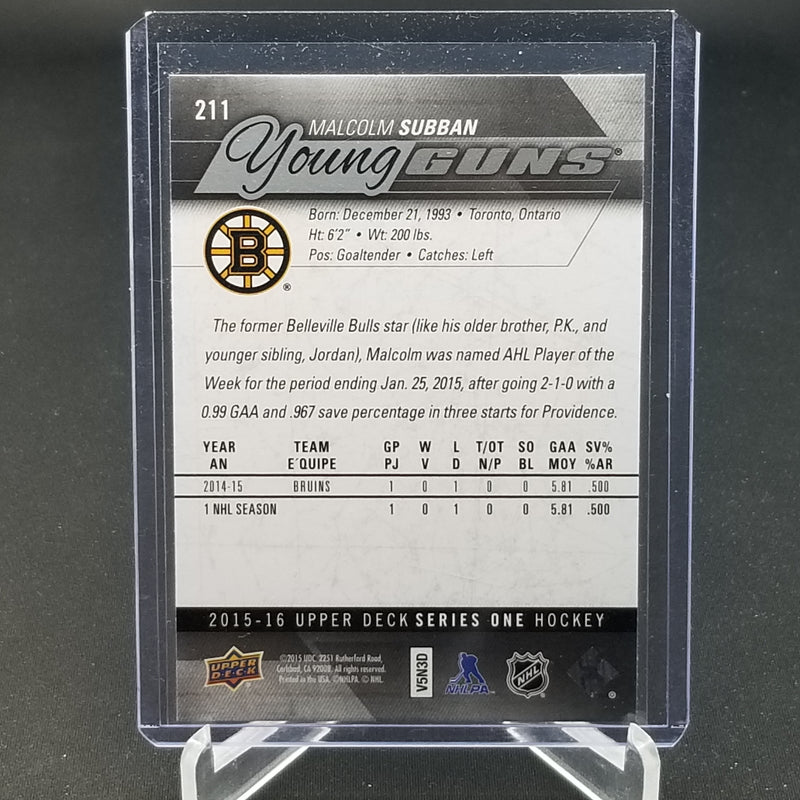 2015 UPPER DECK SERIES ONE - YOUNG GUNS - M. SUBBAN -