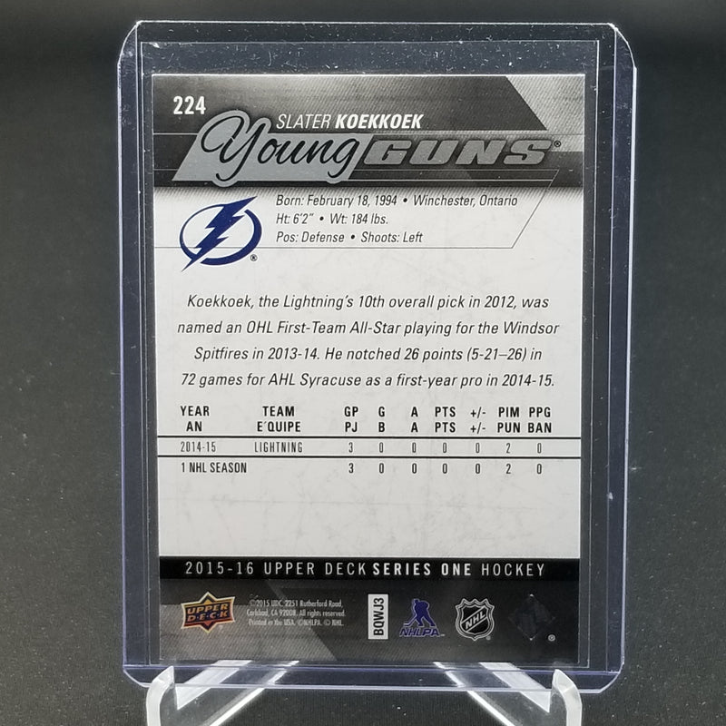 2015 UPPER DECK SERIES ONE - YOUNG GUNS - S. KOEKOEK -
