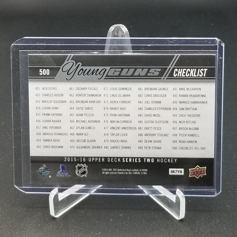 2015 UPPER DECK SERIES TWO - YOUNG GUNS CHECKLIST - J. EICHEL / Z. FUCALE -