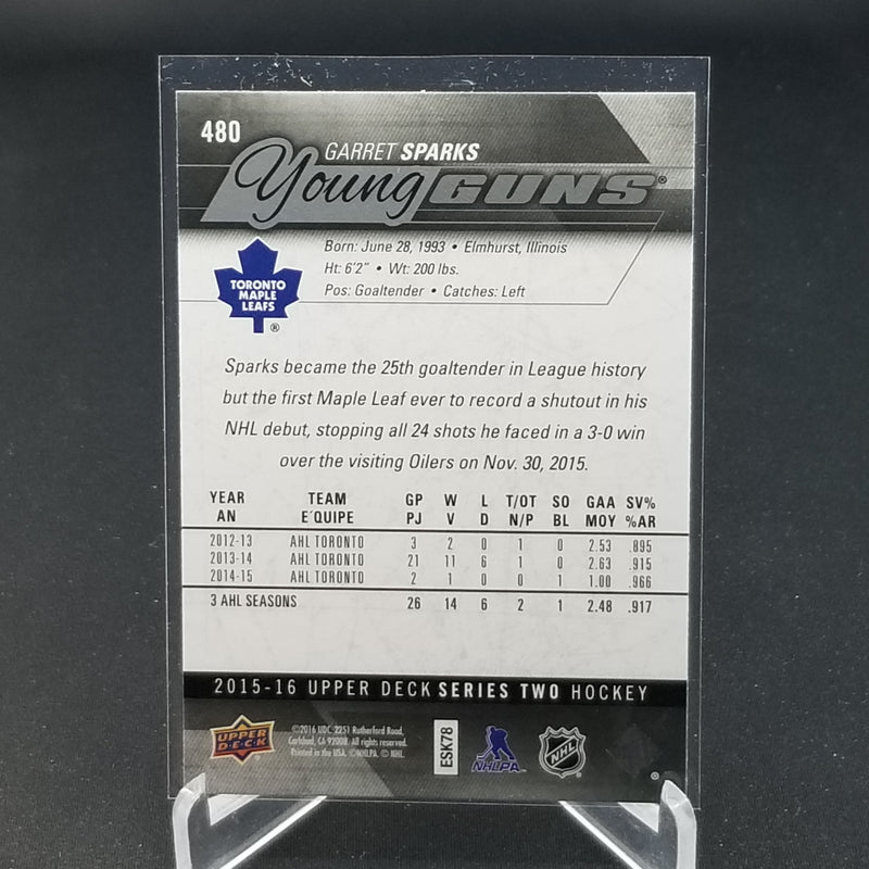 2015 UPPER DECK SERIES TWO - YOUNG GUNS - G. SPARKS -