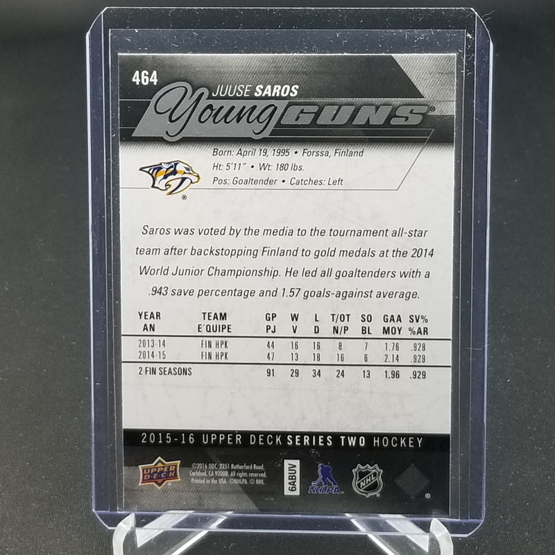 2015 UPPER DECK SERIES TWO - YOUNG GUNS - J. SAROS -
