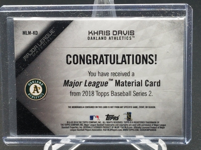 2018 TOPPS SERIES TWO - MAJOR LEAGUE MATERIALS - K. DAVIS -