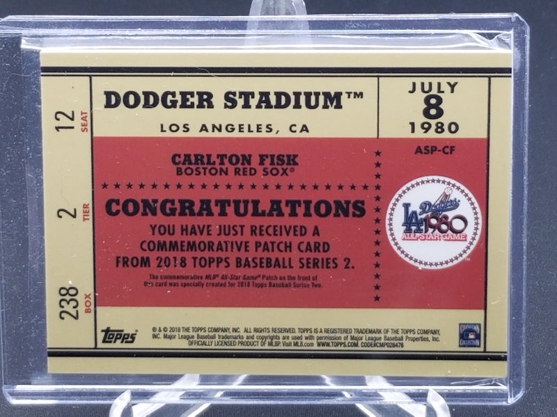 2018 TOPPS SERIES TWO - ALL-STAR GAME PATCH - C. FISK -