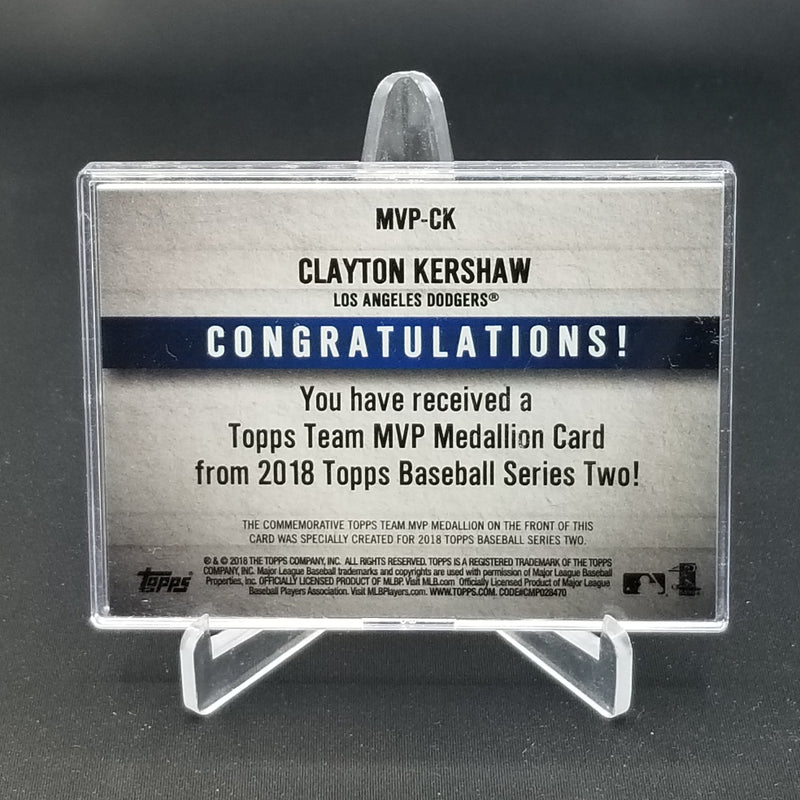 2018 TOPPS SERIES TWO - MVP MEDALLION - C. KERSHAW -
