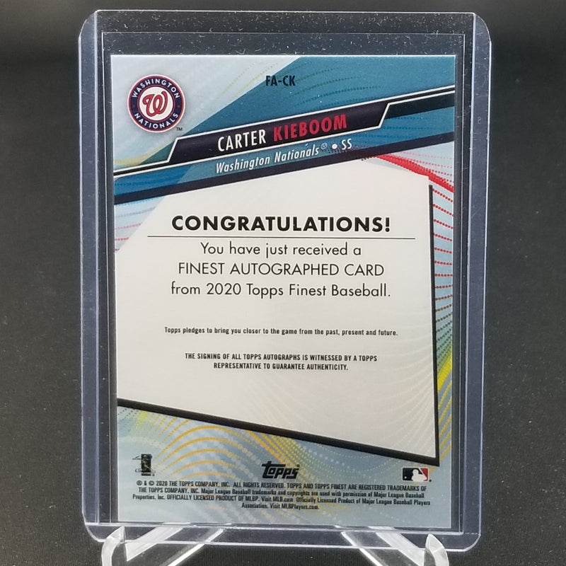 2020 TOPPS FINEST - GREEN - C. KIEBOOM - #FA-CK - #'D/99 - AUTOGRAPH