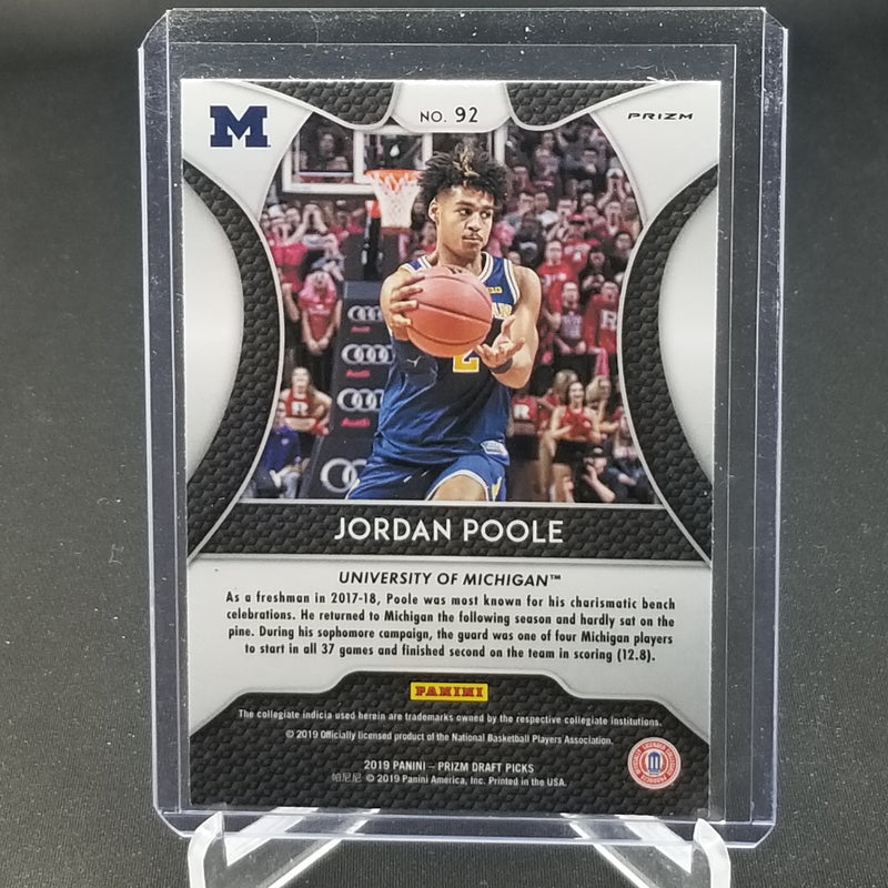 2019 PANINI PRIZM DRAFT PICKS - SILVER PRIZM - J. POOLE -