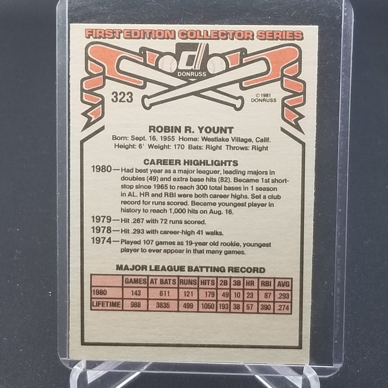 1981 DONRUSS - R. YOUNT -