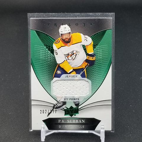 2018 UPPER DECK TRILOGY - GREEN FOIL - P.K. SUBBAN - #33 - #'D/377 - RELIC