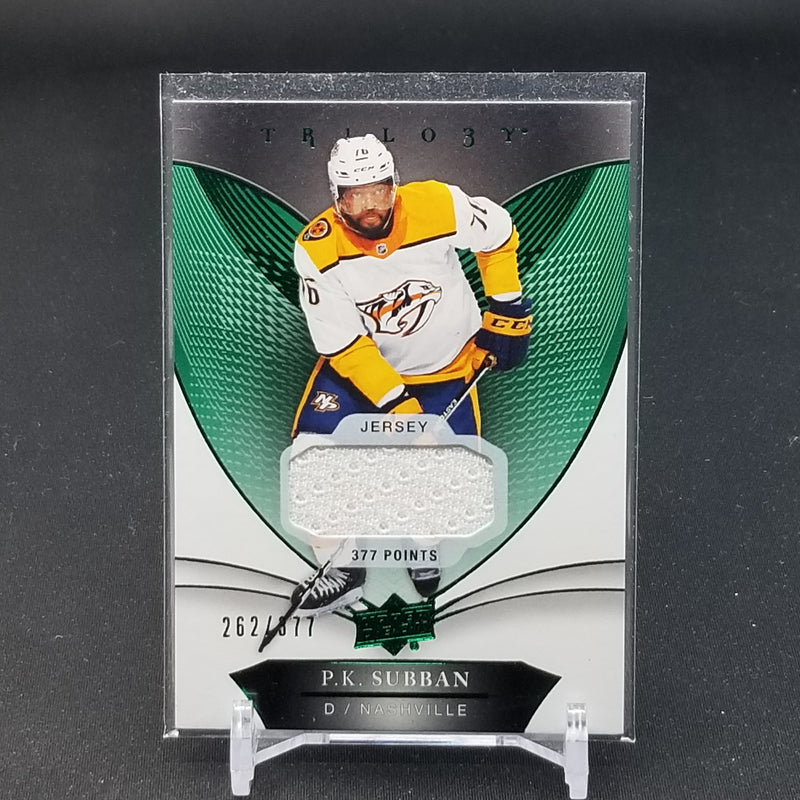 2018 UPPER DECK TRILOGY - P.K. SUBBAN - GREEN FOIL - #33 - #'D/377 - JERSEY