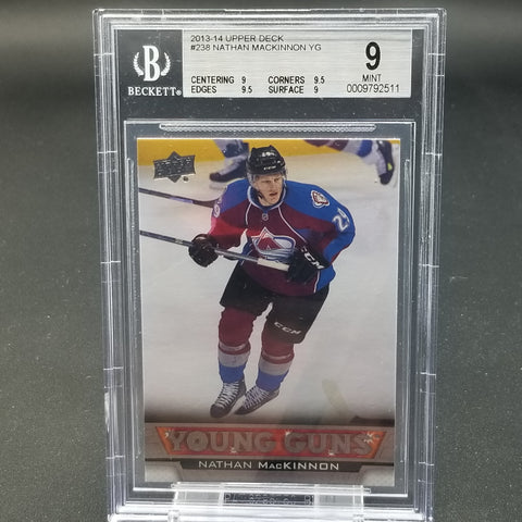 2013 UPPER DECK SERIES ONE - YOUNG GUNS - N. MACKINNON - #238 - BGS 9 - RC
