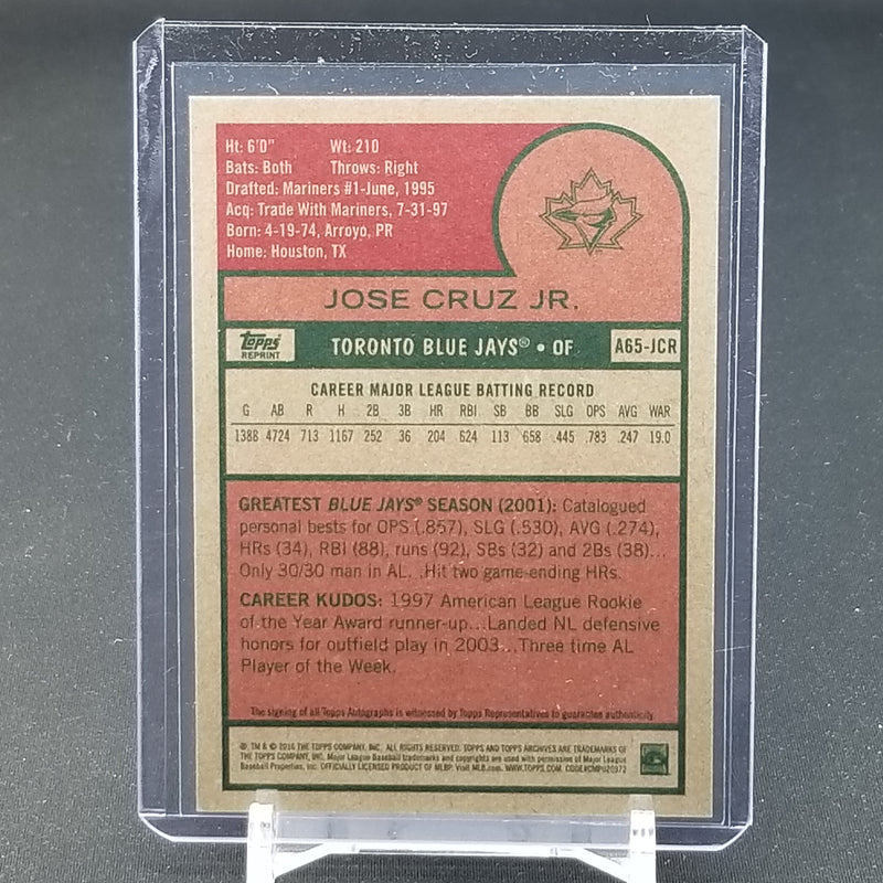 2016 TOPPS ARCHIVES - J. CRUZ -