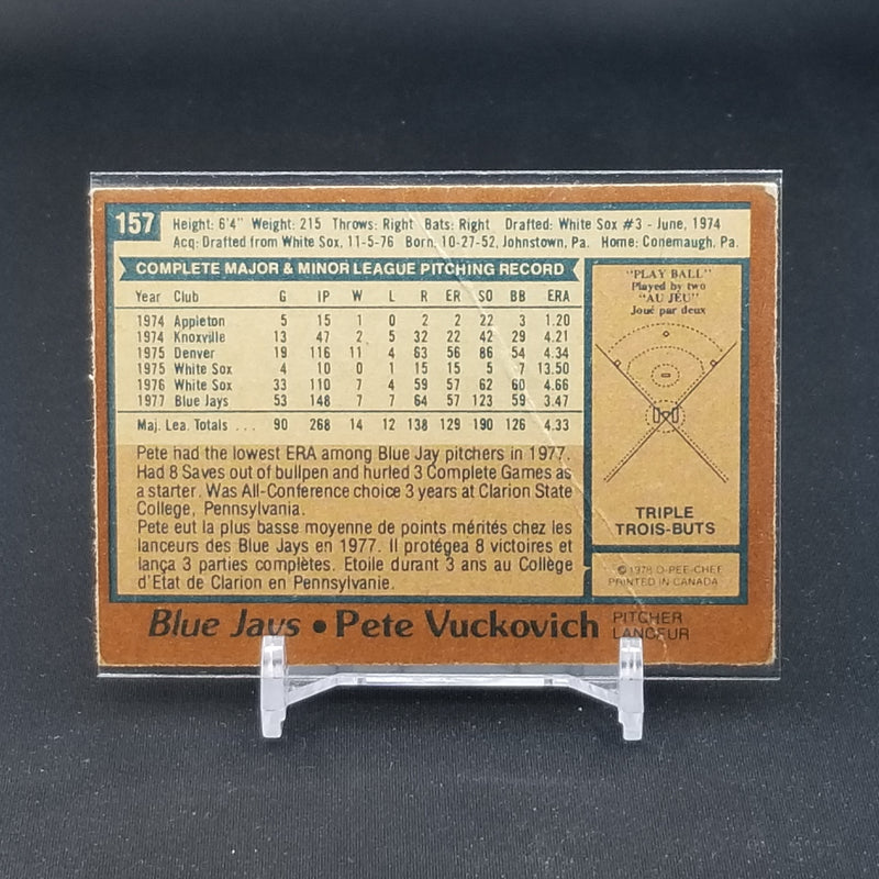 1978 O-PEE-CHEE - P. VUCKOVICH -