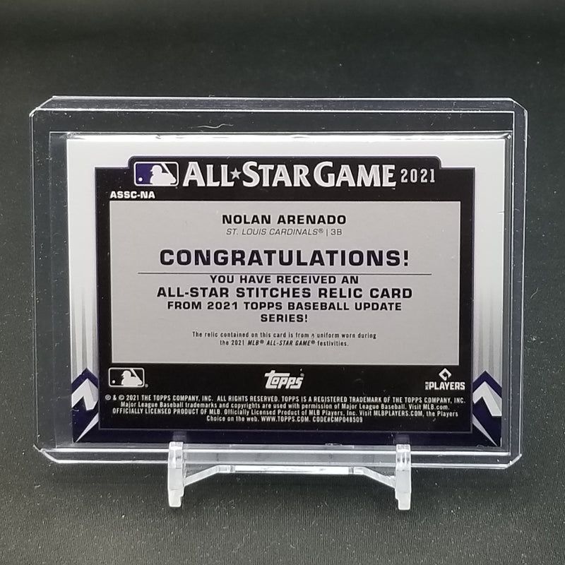 2021 TOPPS UPDATE SERIES - ALL STAR GAME - N. ARENADO - #ASSC-NA - #'D/50 - RELIC