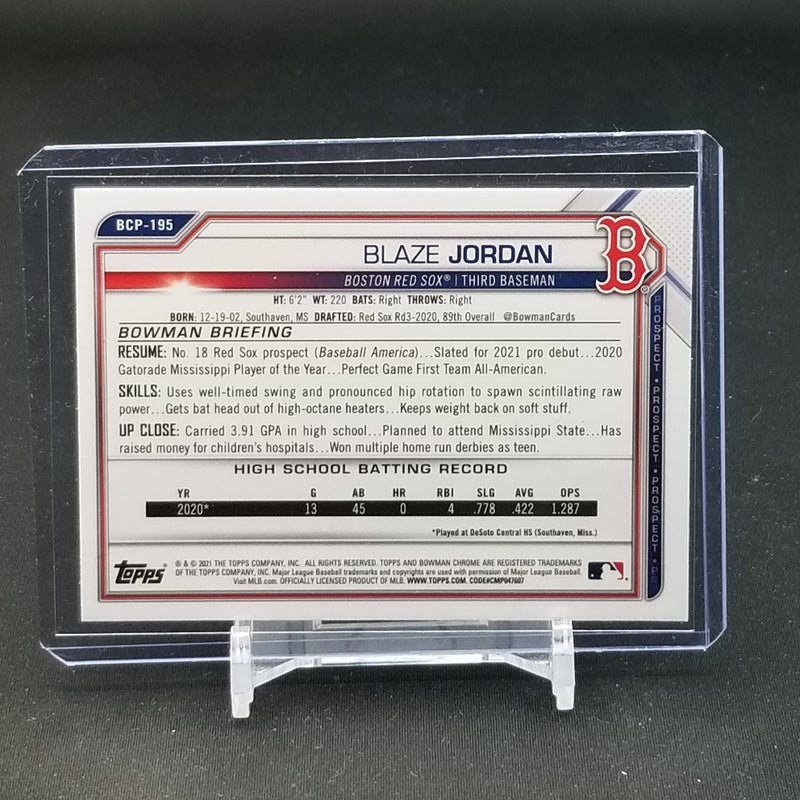 2021 TOPPS BOWMAN CHROME - BLACK & WHITE DIAMOND REFRACTOR - B. JORDAN -