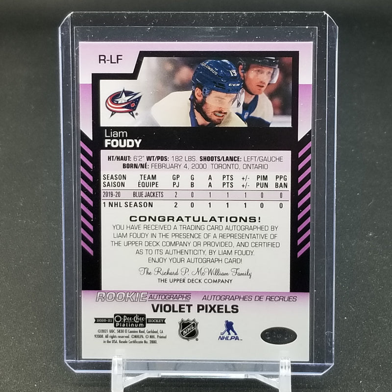 2020 UPPER DECK O-PEE-CHEE PLATINUM - VIOLET PIXELS - L. FOUDY -