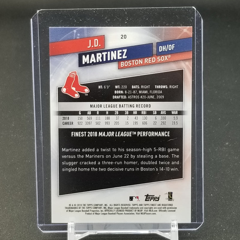 2019 TOPPS FINEST - BLUE REFRACTOR - J. MARTINEZ - #20 - #'D/150