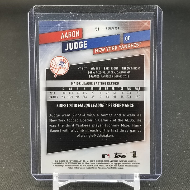 2019 TOPPS FINEST - SILVER REFRACTOR - A. JUDGE -