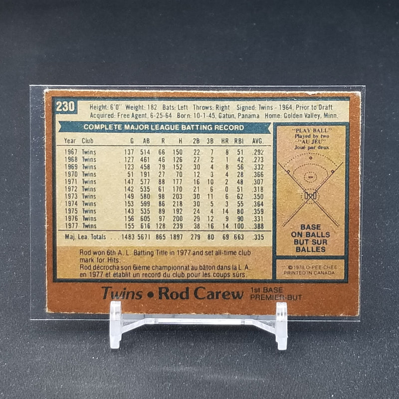1978 O-PEE-CHEE - R. CAREW -