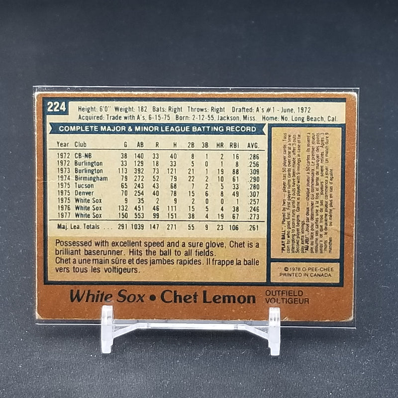 1978 O-PEE-CHEE -  C. LEMON -