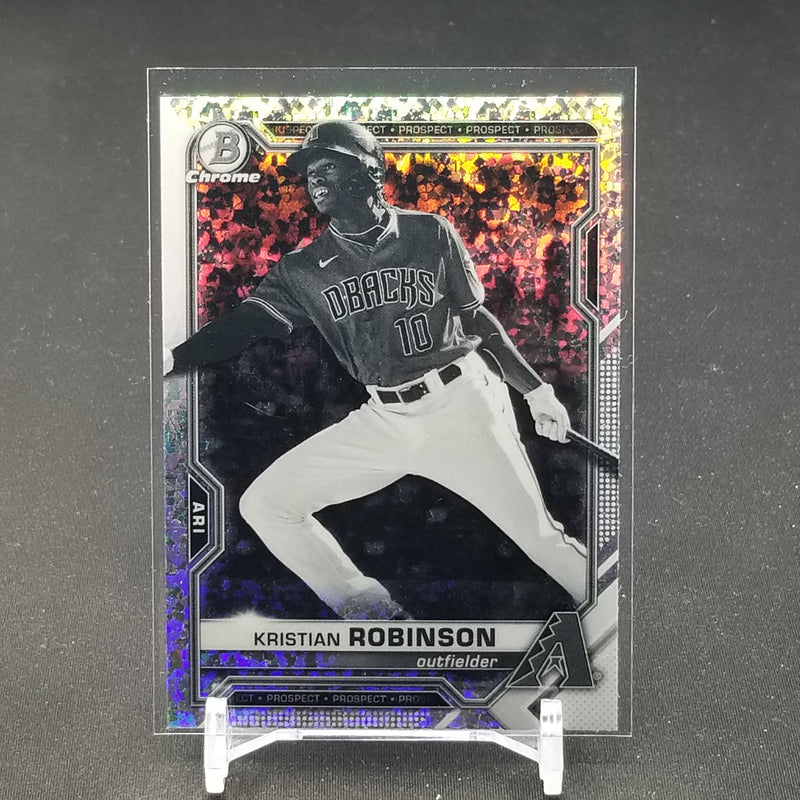 2021 TOPPS BOWMAN CHROME - BLACK & WHITE MINI DIAMOND REFRACTOR - K. ROBINSON -