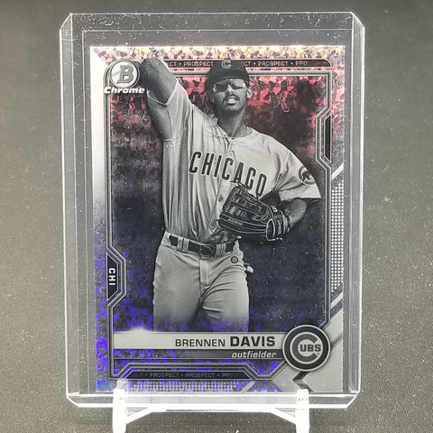 2021 TOPPS BOWMAN CHROME - BLACK AND WHITE MINI DIAMONDS REFRACTOR - B. DAVIS - #BCP-173