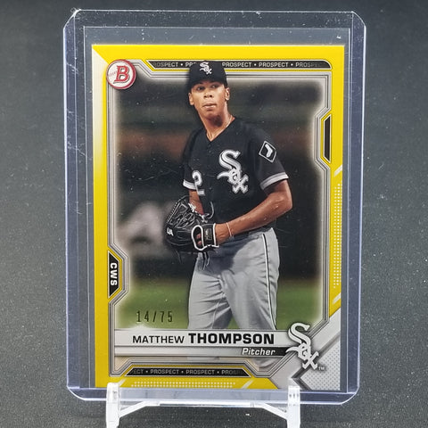 2021 TOPPS BOWMAN - YELLOW - M. THOMPSON - #BP-74 - #'D/75