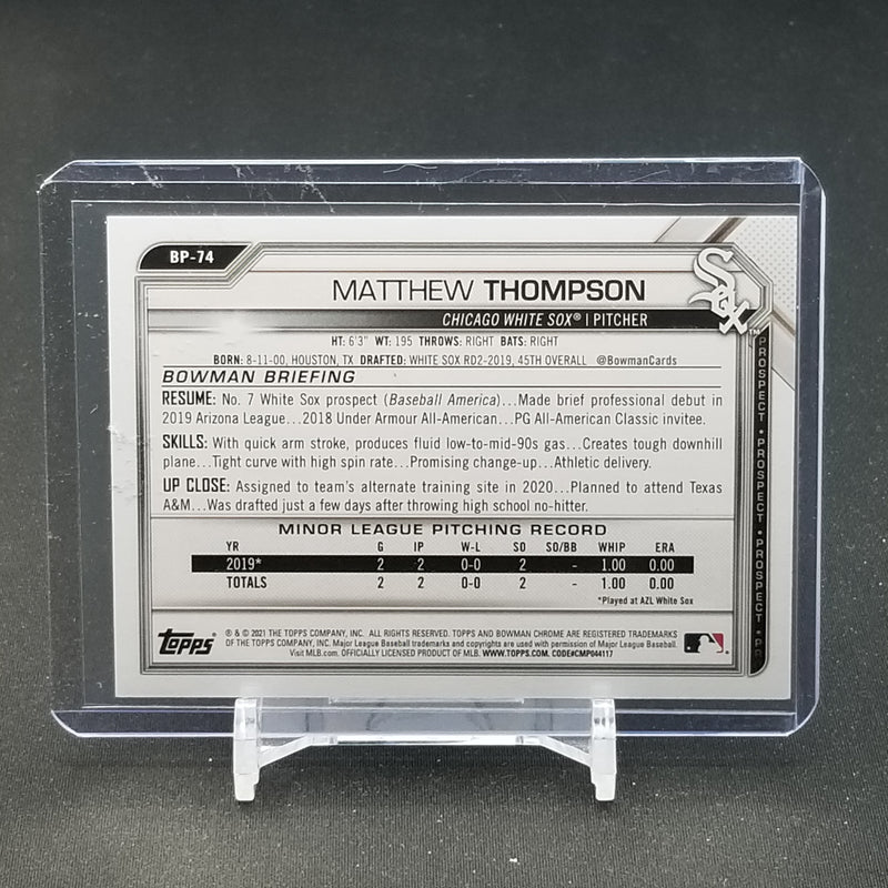 2021 TOPPS BOWMAN - YELLOW - M. THOMPSON - #BP-74 - #'D/75
