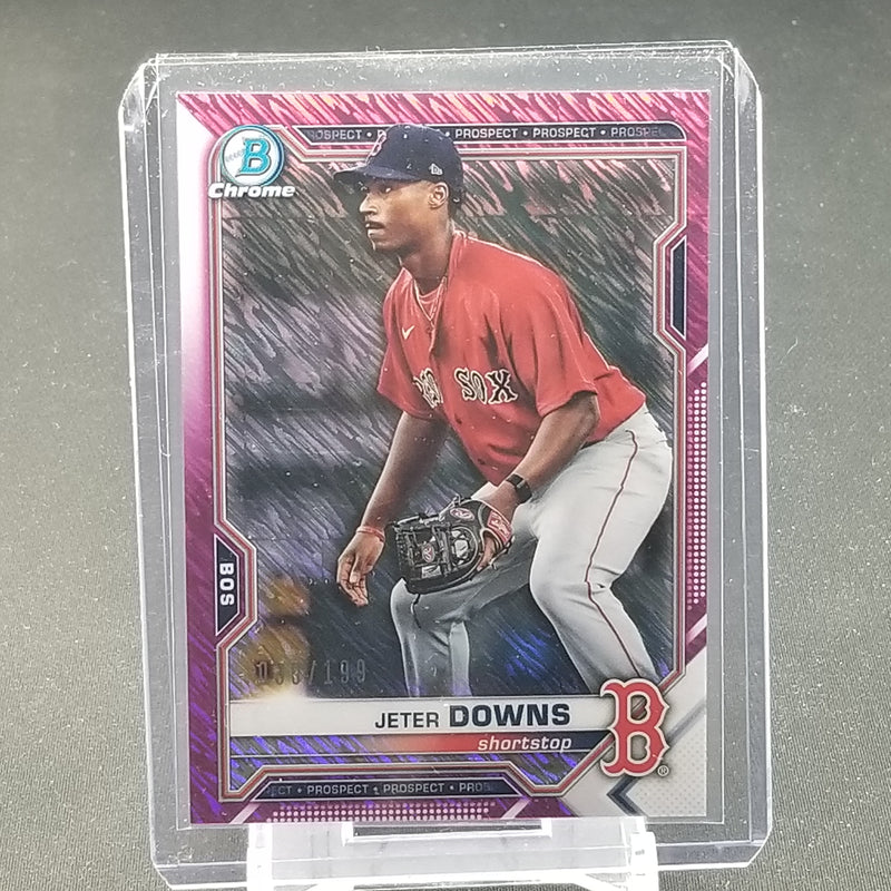 2021 TOPPS BOWMAN CHROME - PINK SHIMMER REFRACTOR - J. DOWNS - #BCP-107 - #'D/199