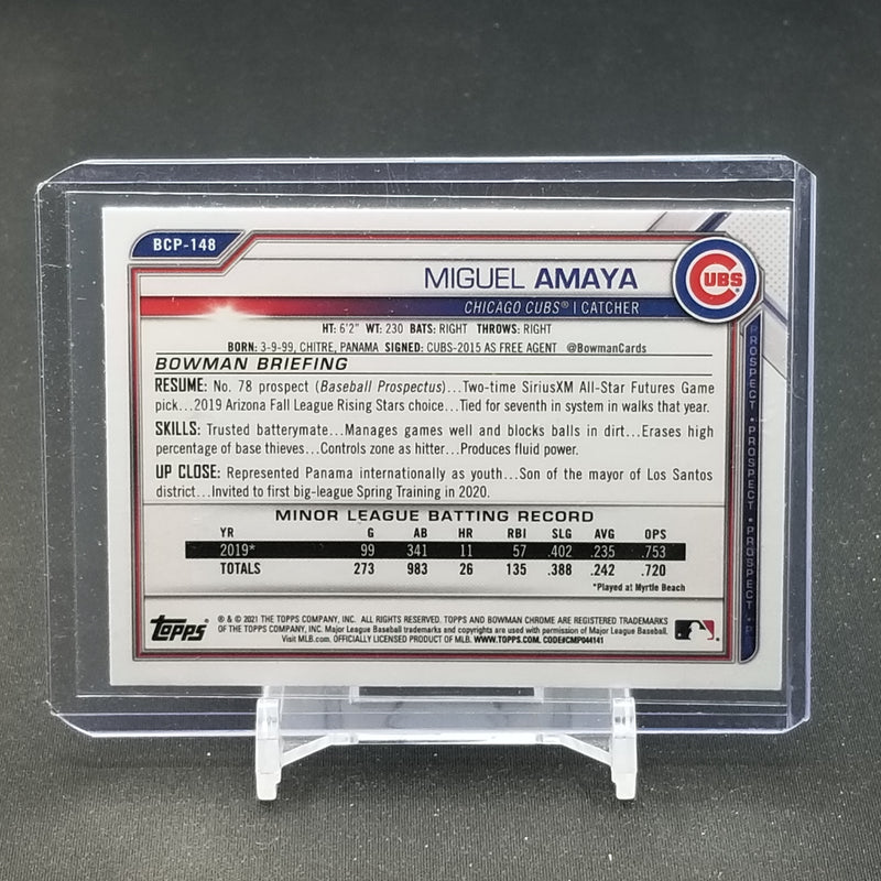 2021 TOPPS BOWMAN CHROME - SILVER CRACKED ICE - M. AMAYA -