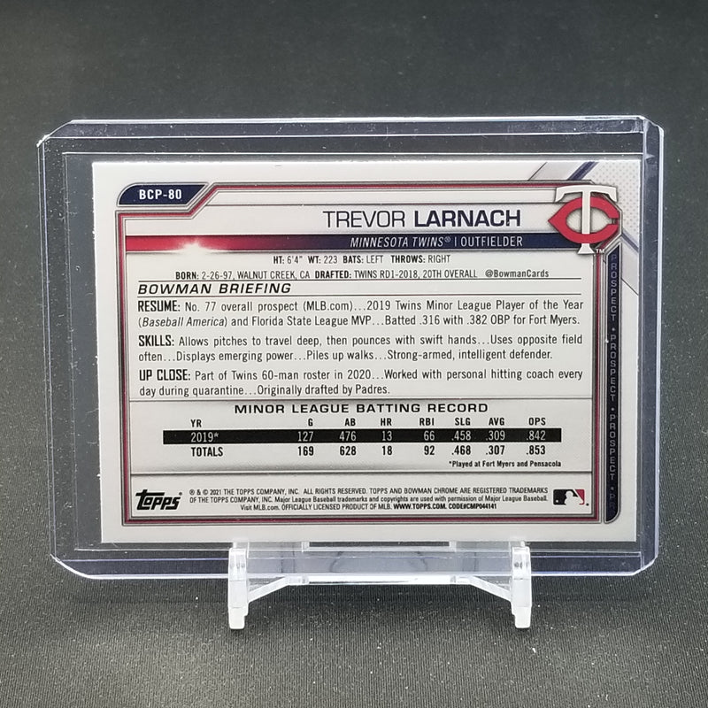 2021 TOPPS BOWMAN CHROME - SILVER CRACKED ICE - T. LARNACH -