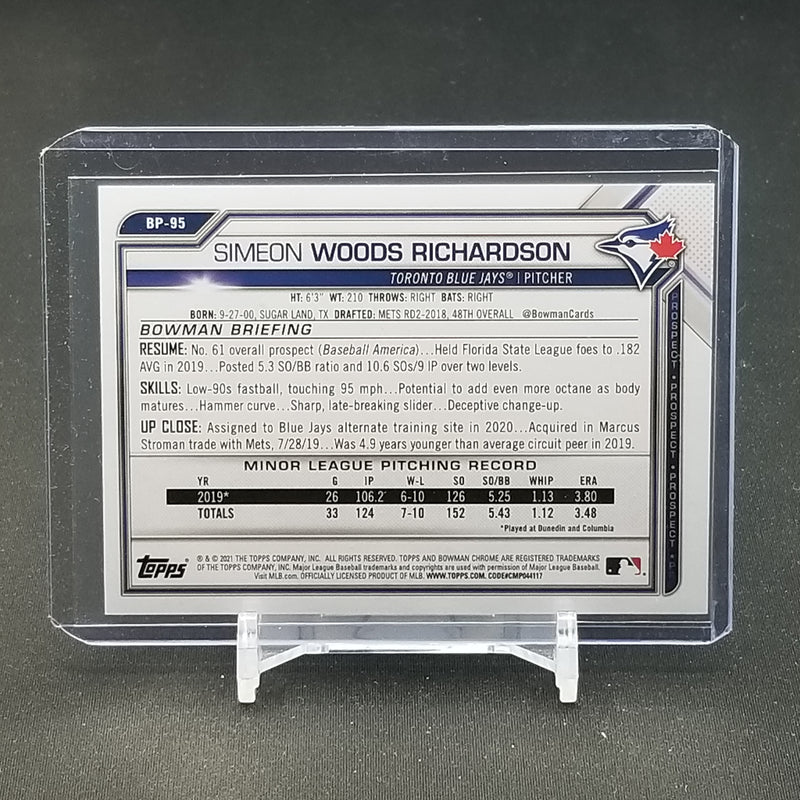2021 TOPPS BOWMAN - TEAL - S. WOODS RICHARDSON - #BP-95 - #'D/499