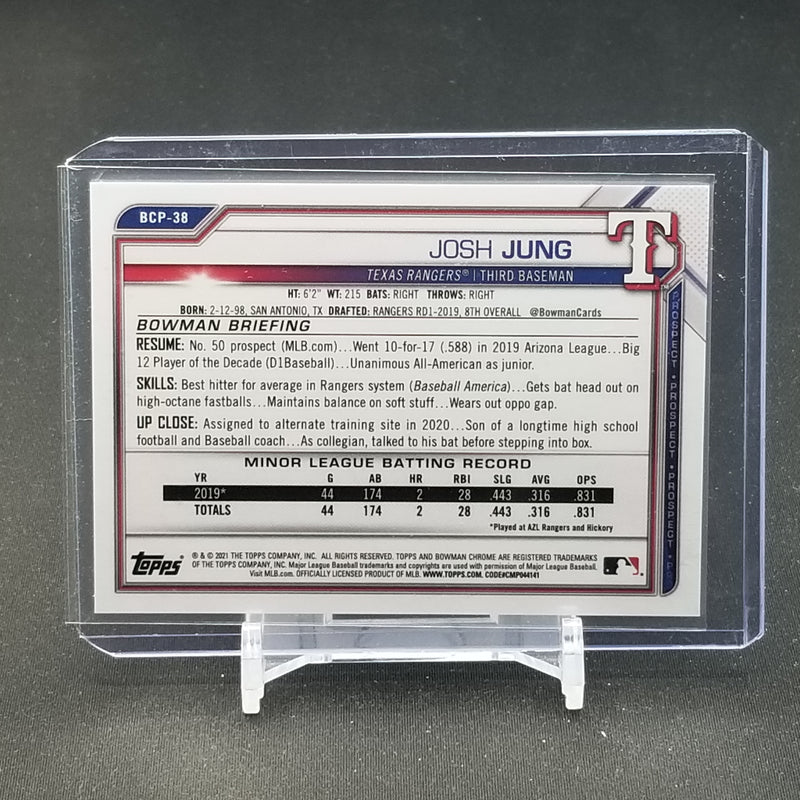 2021 TOPPS BOWMAN CHROME - PURPLE REFRACTOR - J. JUNG - #BCP-38 - #'D/250